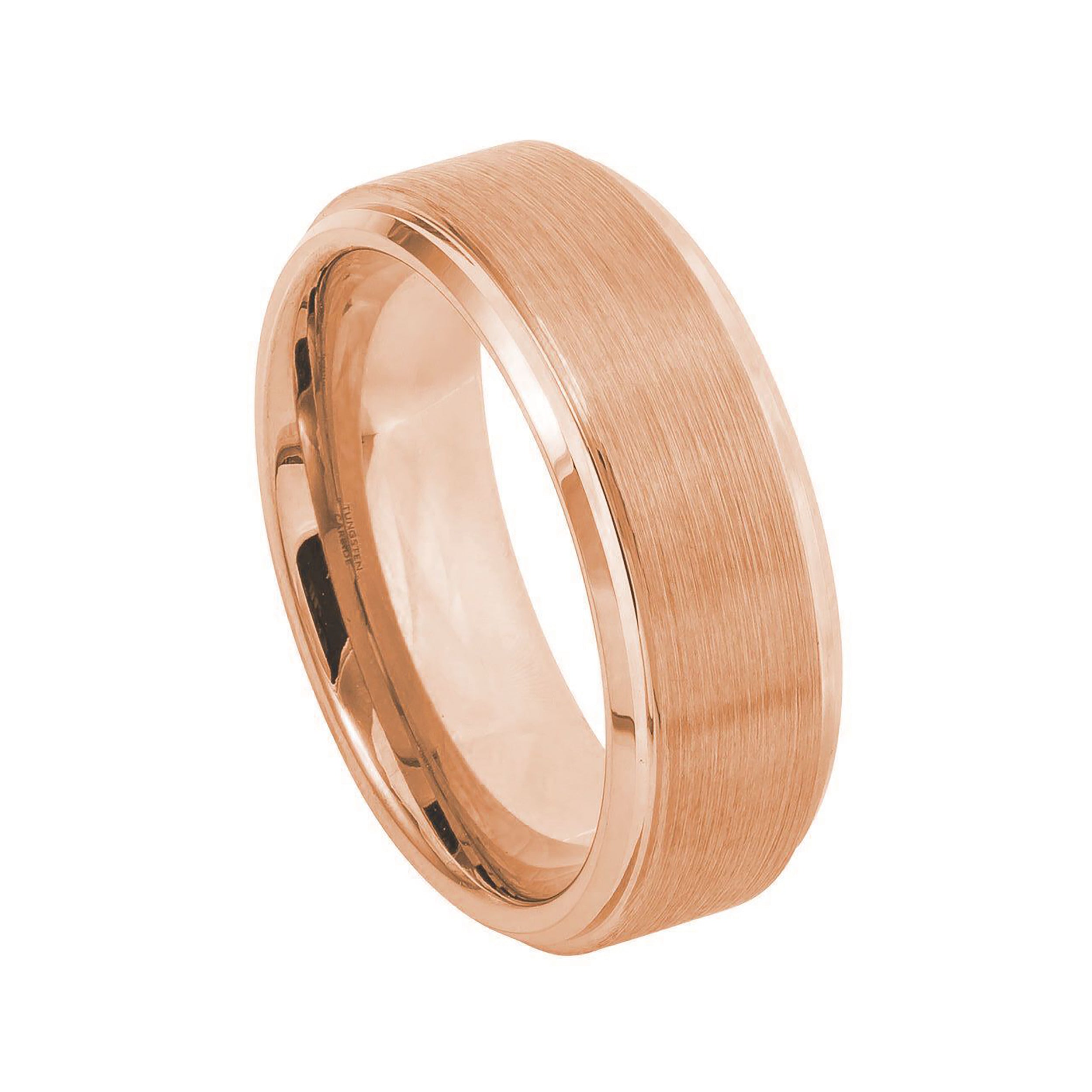 Mens Rose Gold Tungsten Ring