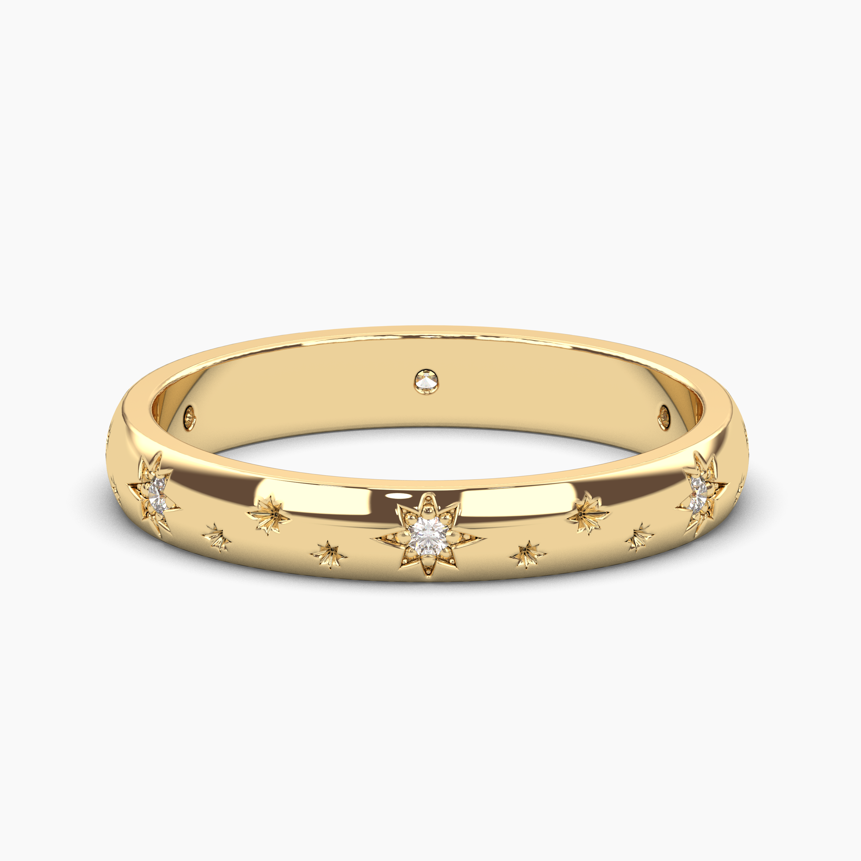 Solid Gold Bridal Band Star Emblem Band Star Shaped Gold Band Gold Solid Gold Bridal Band Star Emblem Band Star Shaped Gold Band Gold