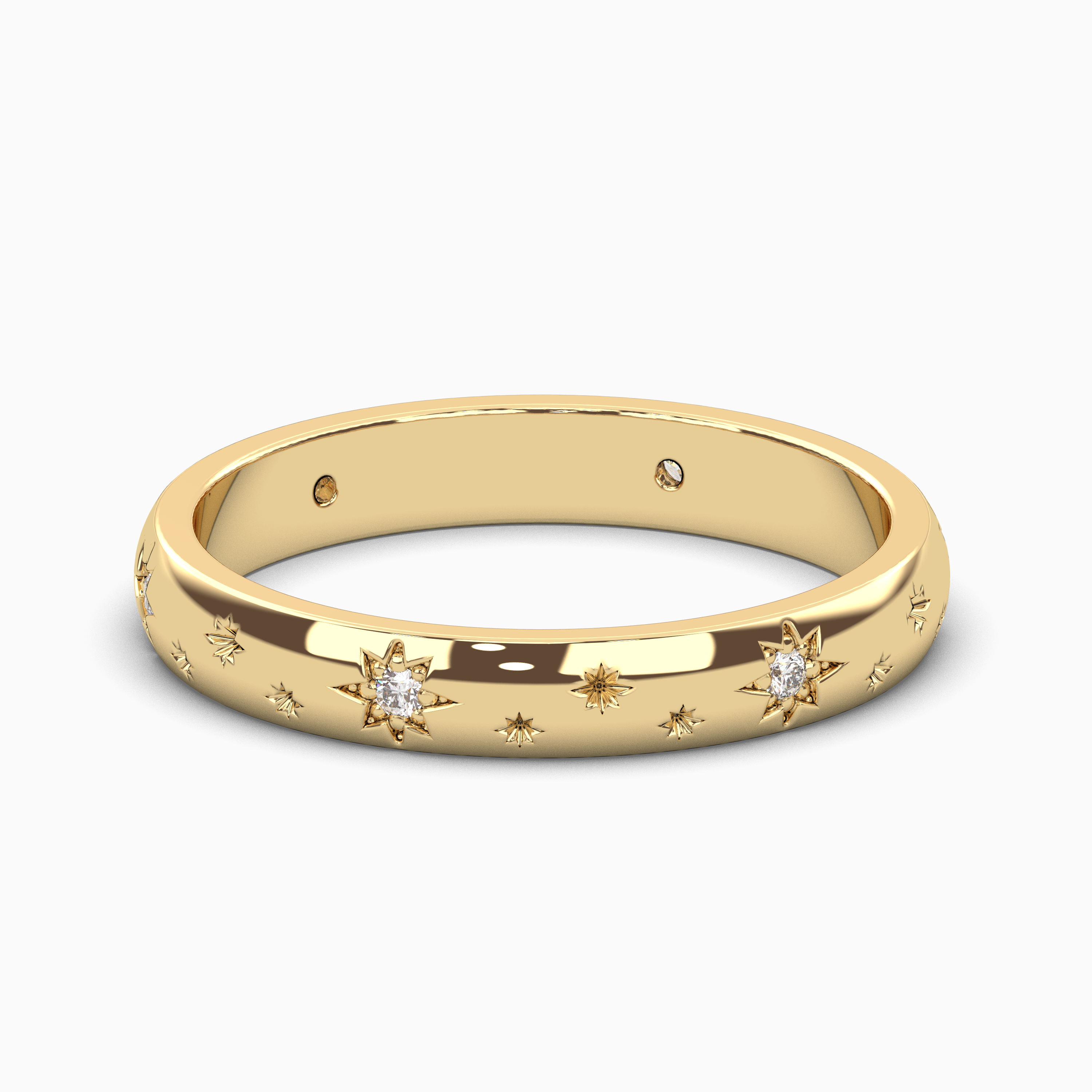 Solid Gold Bridal Band Star Emblem Band Star Shaped Gold Band Gold Solid Gold Bridal Band Star Emblem Band Star Shaped Gold Band Gold