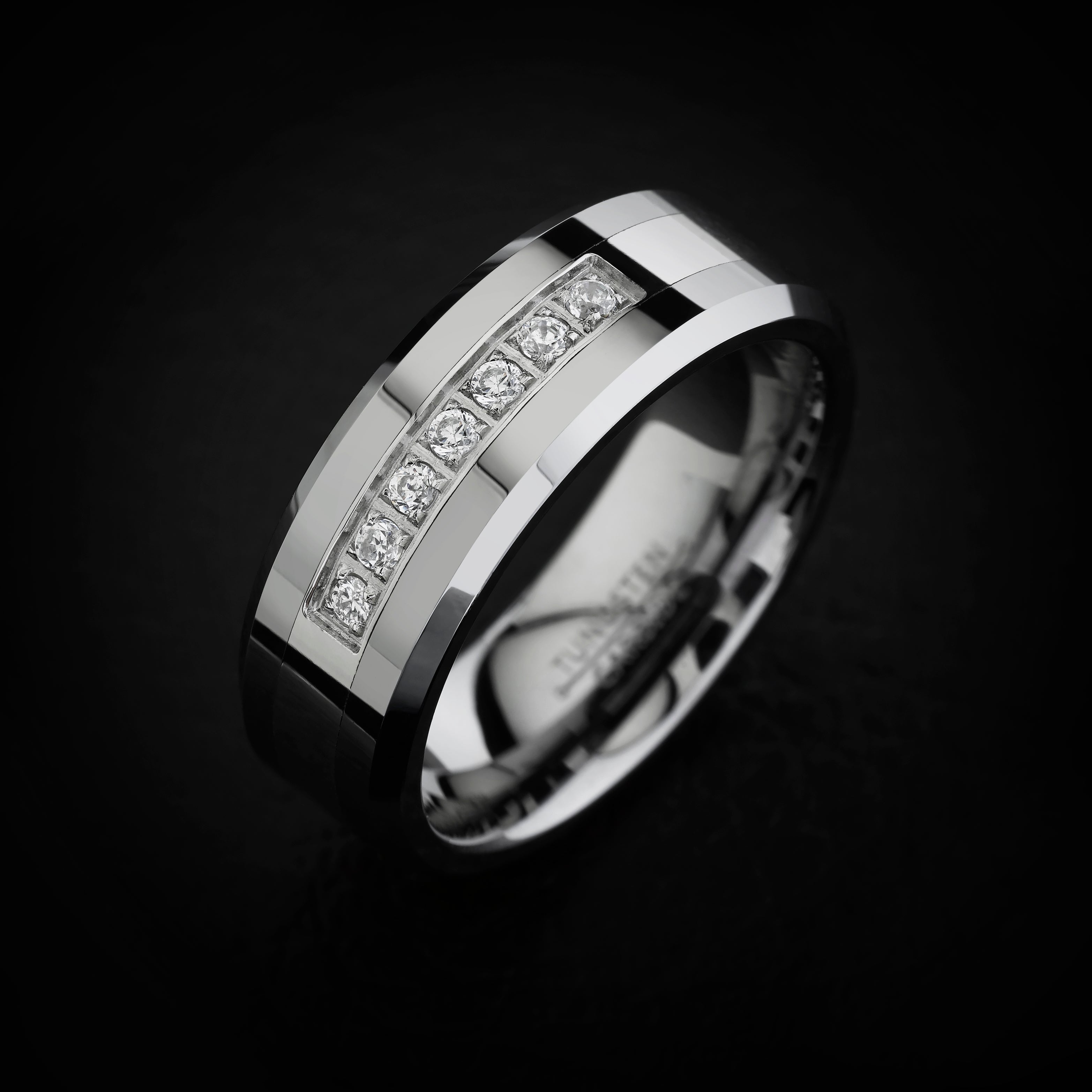 Mens Simulated Diamond Ring