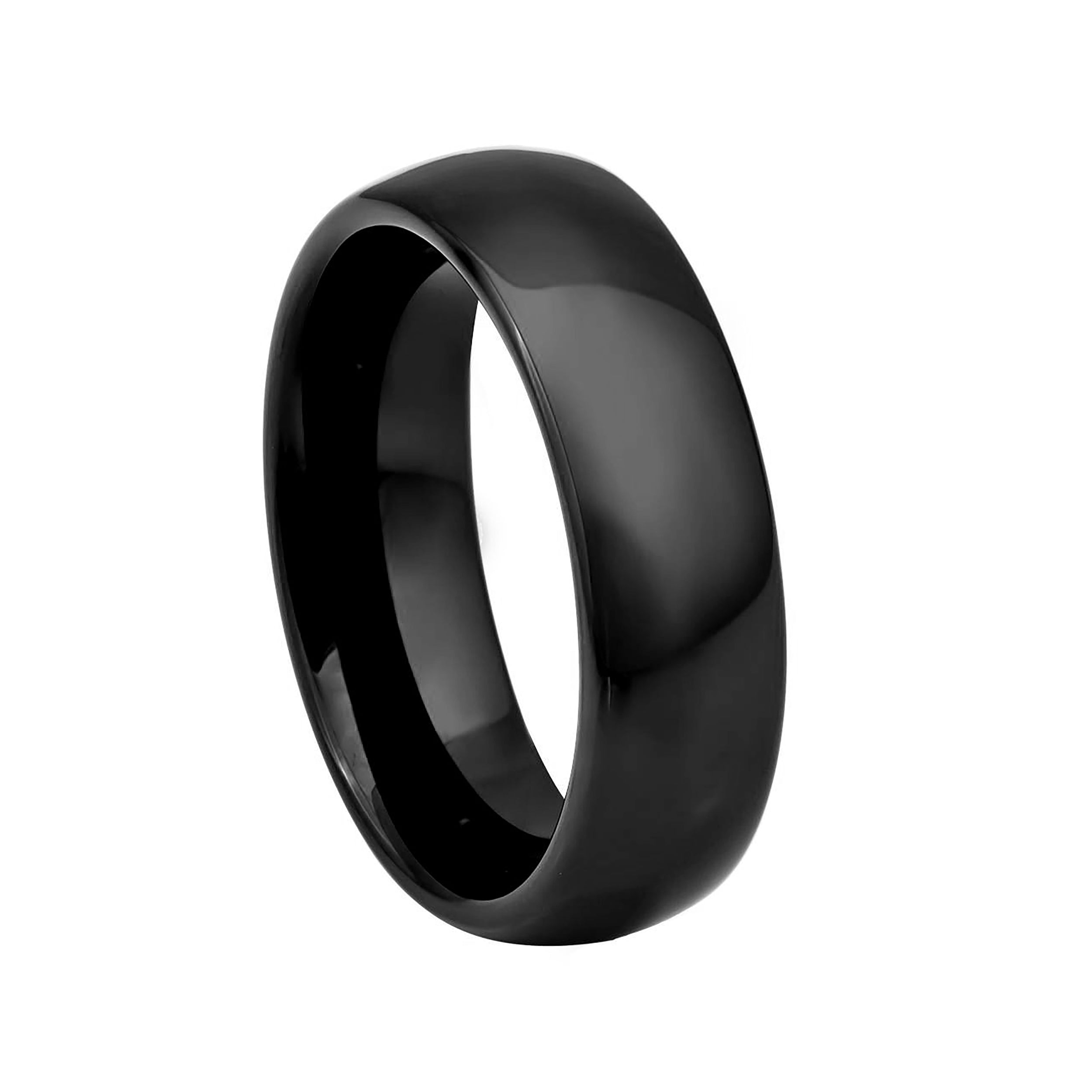 Black Polished Tungsten Ring