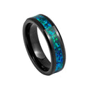 Black Ring Emerald Green Inlay