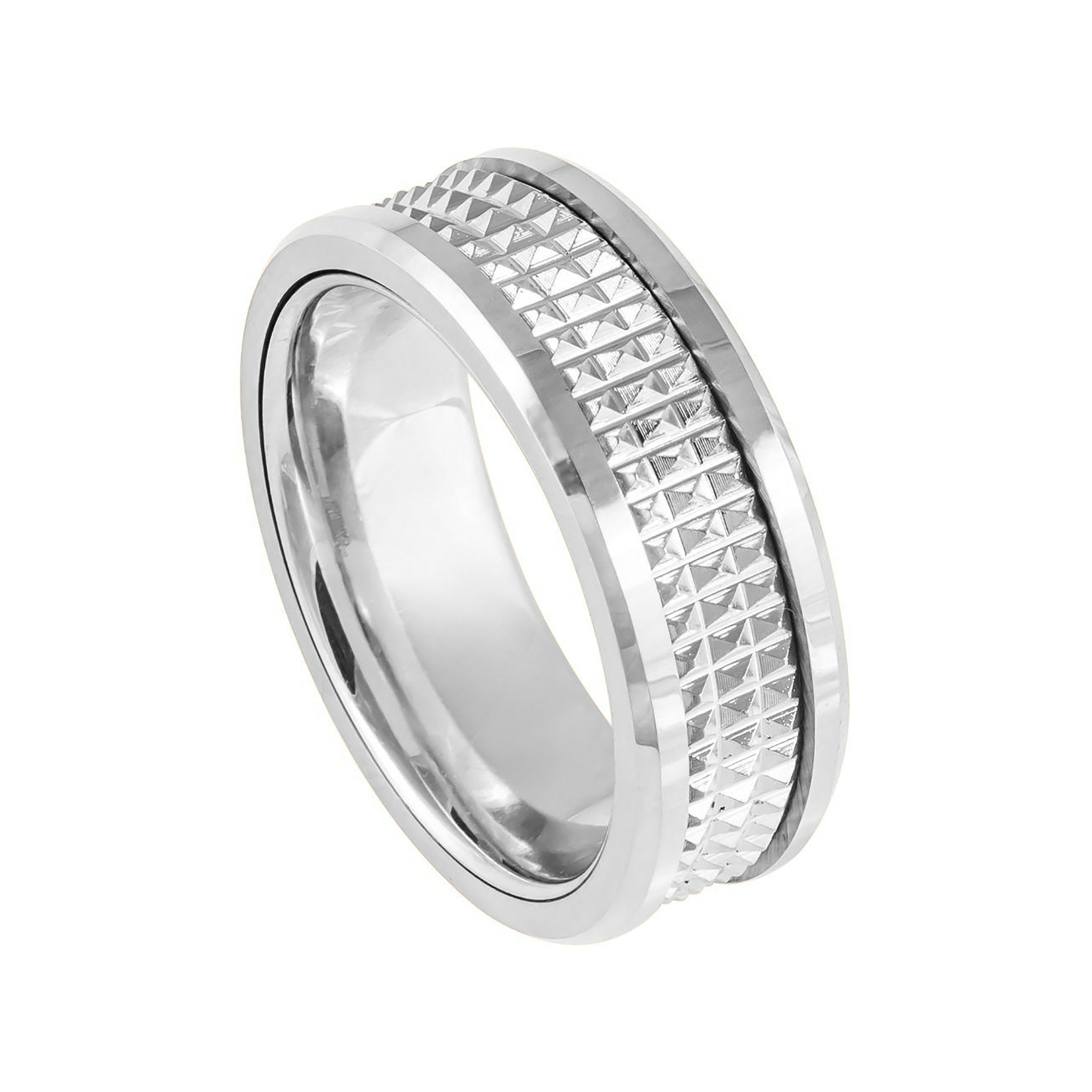 Jagged Center Tungsten Ring