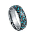 Blue Beads Tungsten Ring