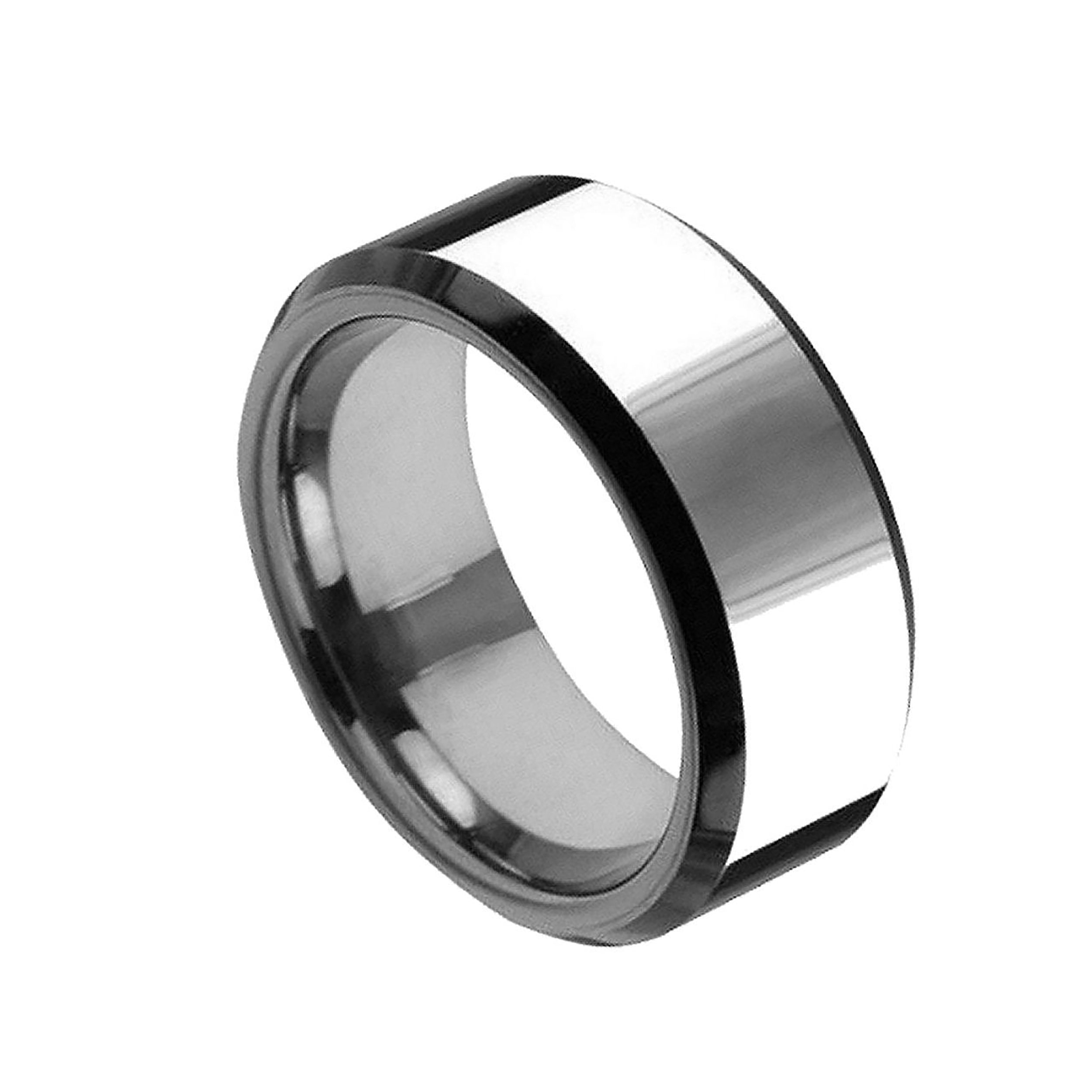 Flat Shiny Tungsten Ring