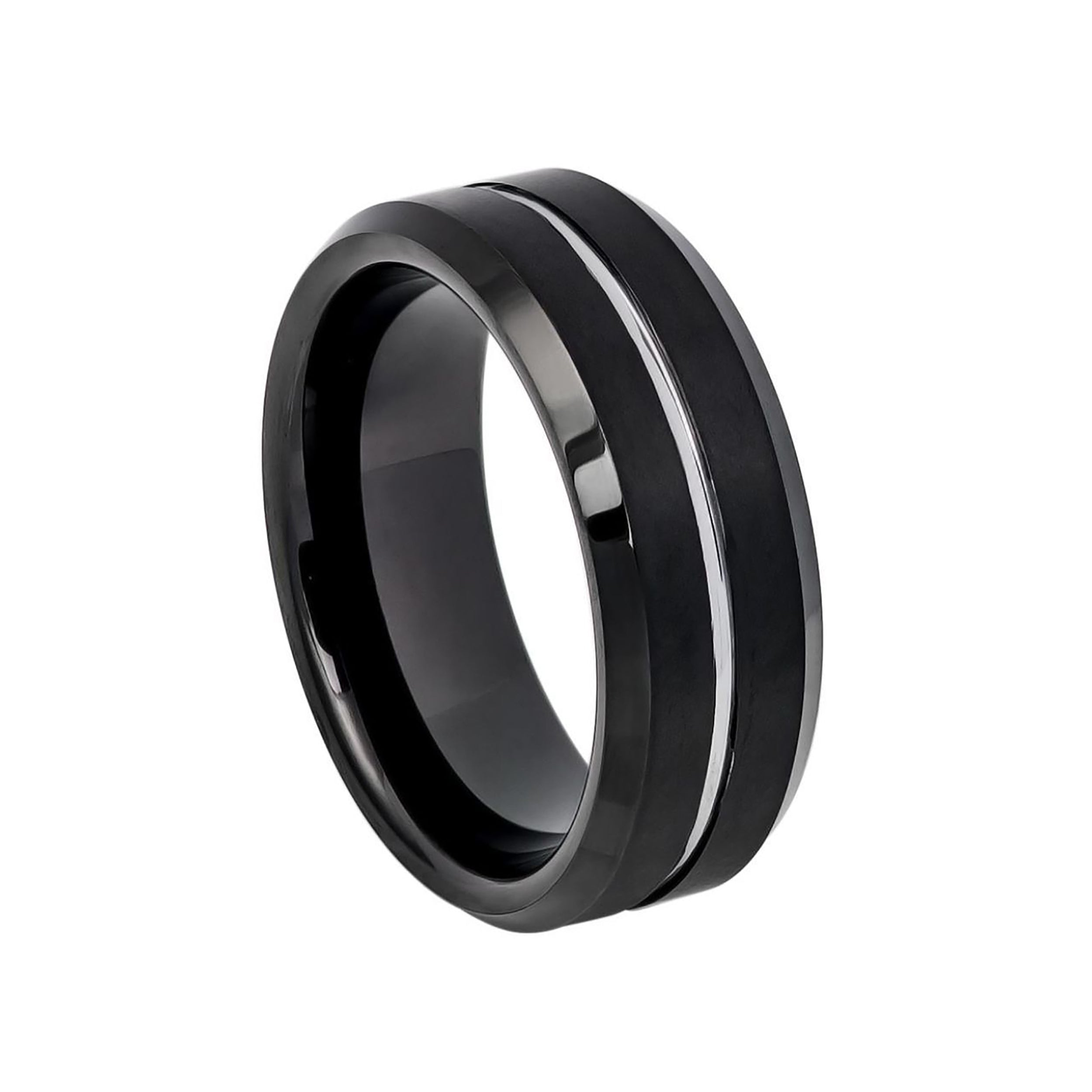 Black Steel Tungsten Ring