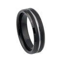 Black Steel Tungsten Ring