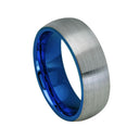 Domed Blue Gun Metal Ring