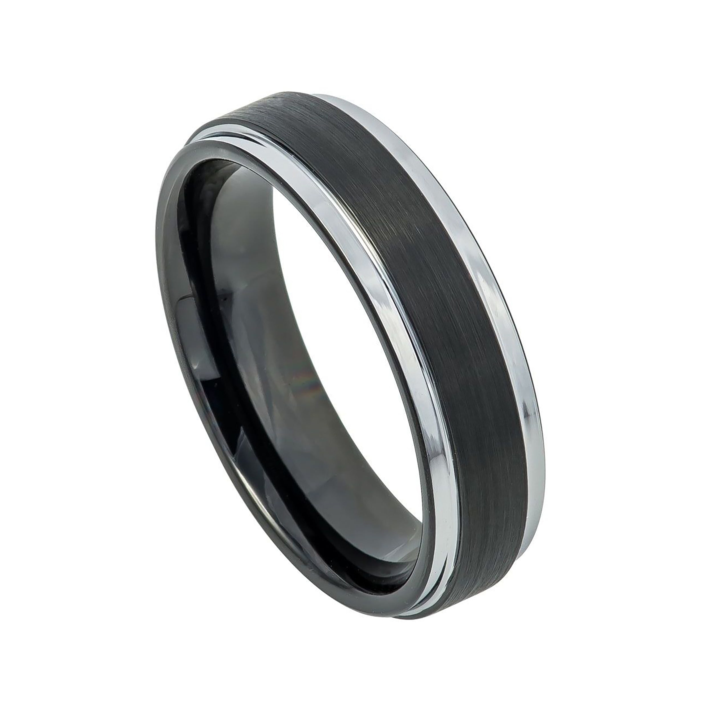 Black & Steel Tungsten Band