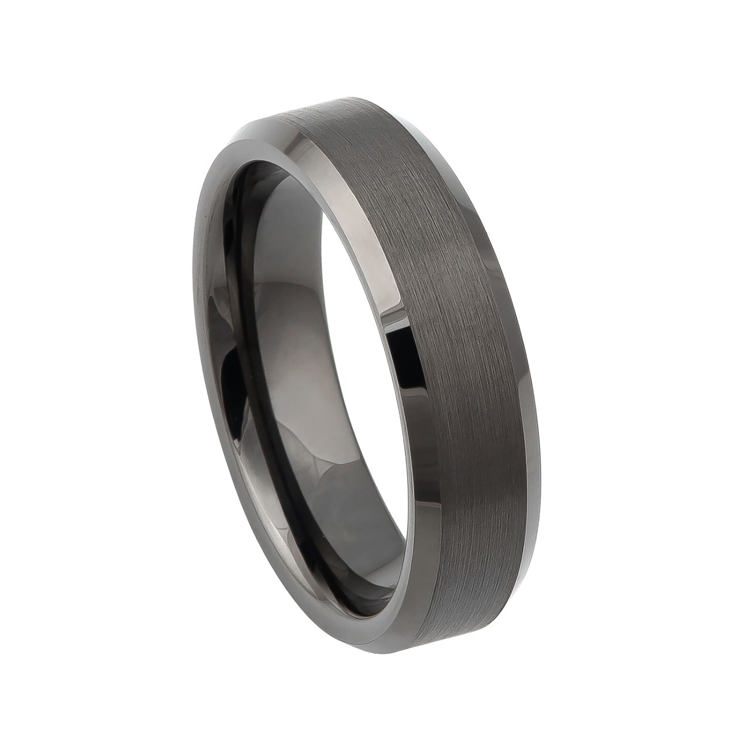 Gun Metal Brushed Tungsten Ring