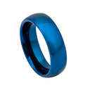 Domed Shiny Blue Tungsten Ring