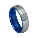 Domed Blue Gun Metal Ring