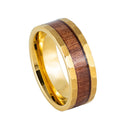 Gold Hammered Koa Pipe Ring