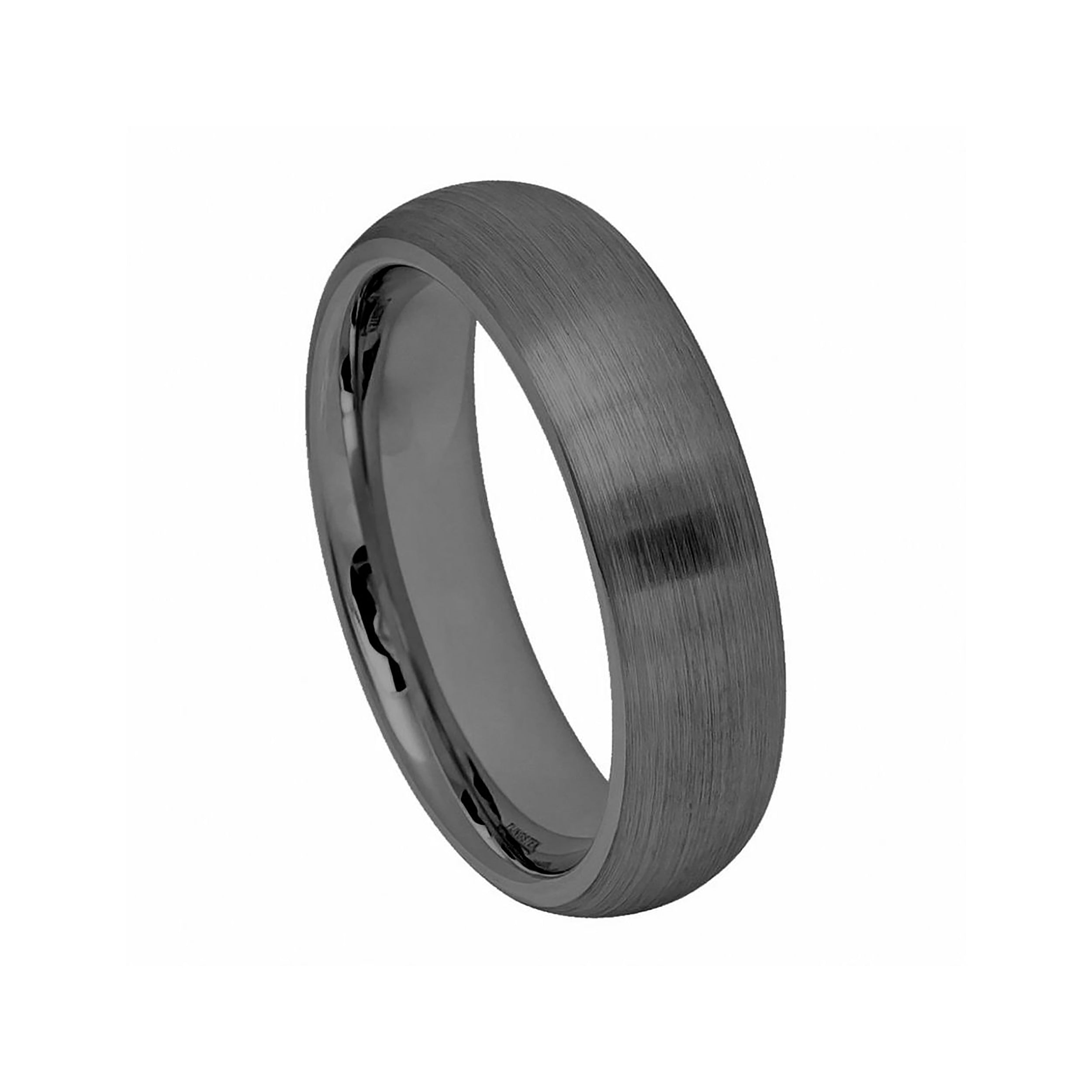 Domed Brushed Gun Metal Ring