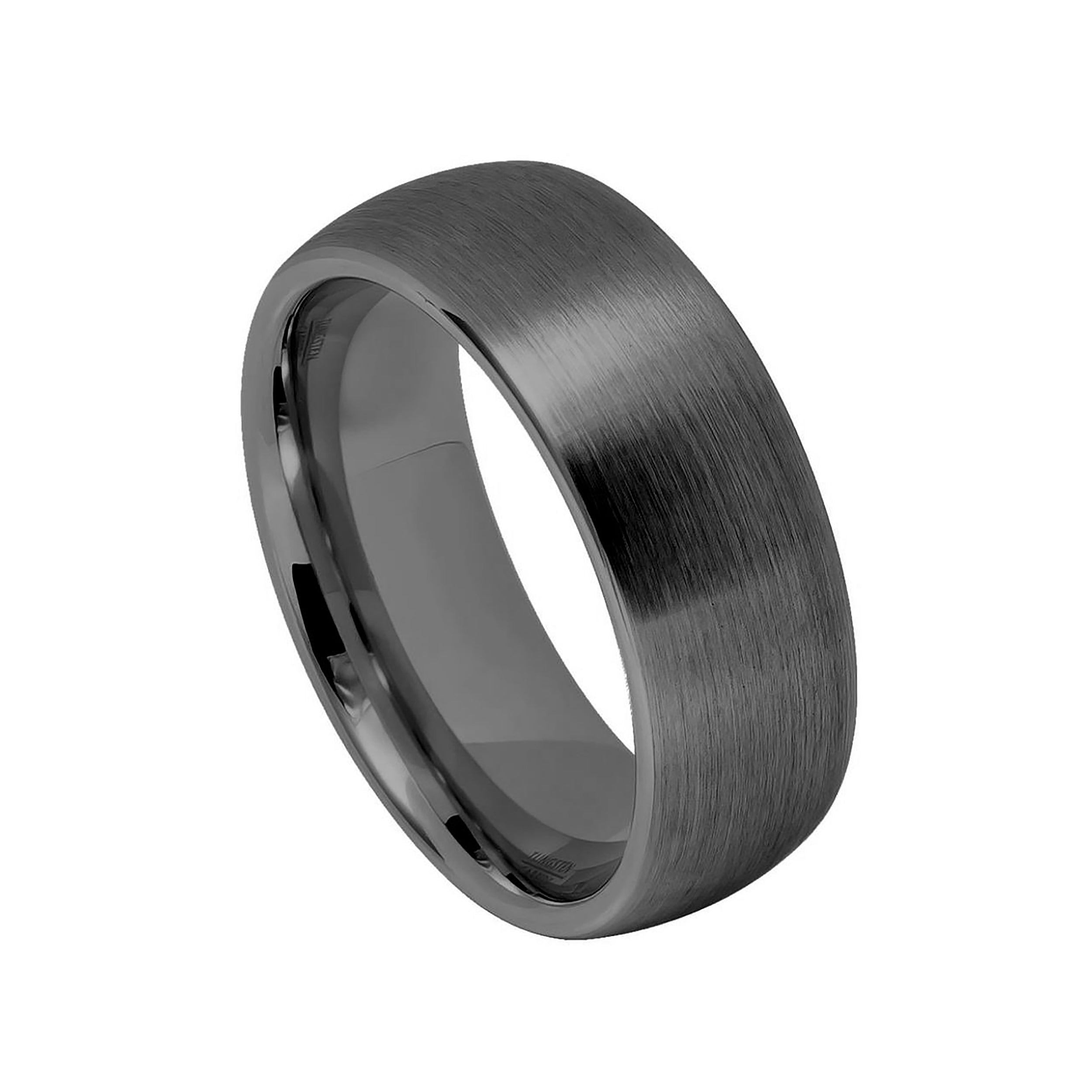 Domed Brushed Gun Metal Ring