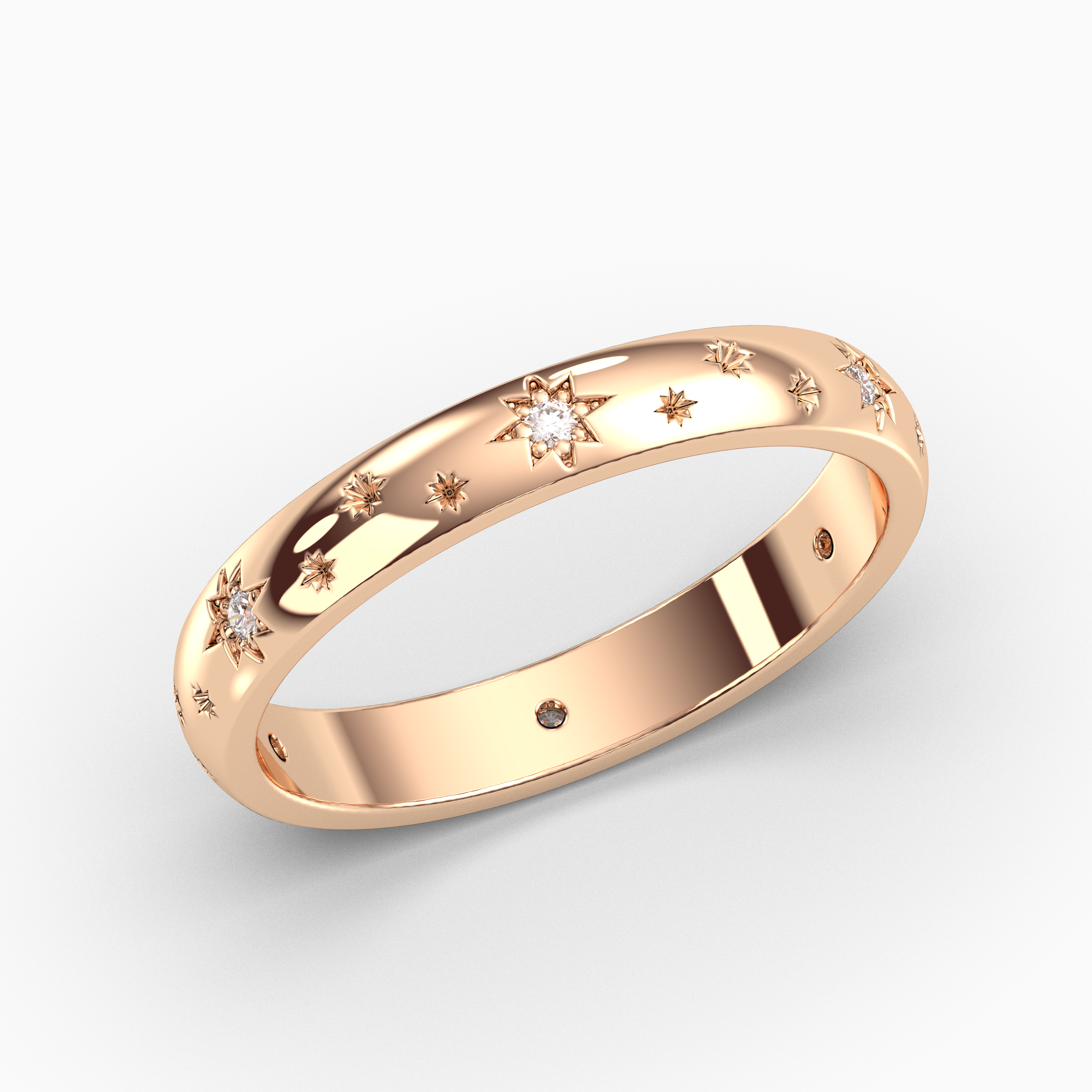 Solid Gold Bridal Band Star Emblem Band Star Shaped Gold Band Gold Solid Gold Bridal Band Star Emblem Band Star Shaped Gold Band Gold