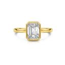 Bezel Emerald Cut Diamond Ring