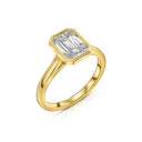 Bezel Emerald Cut Diamond Ring